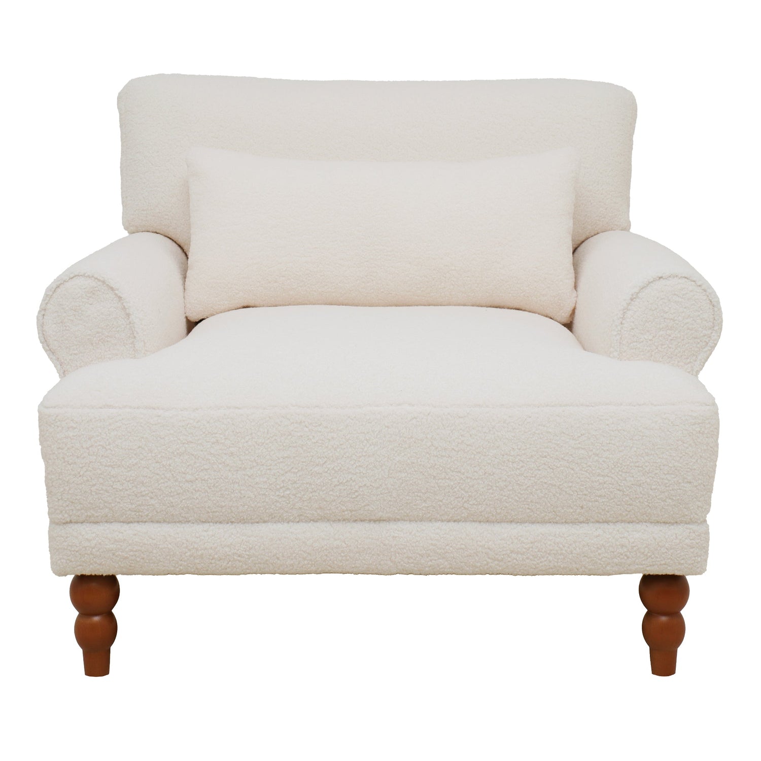 Upholstered Accent Chair with Circular Armrests and Roman Column Legs - Accent Chairs