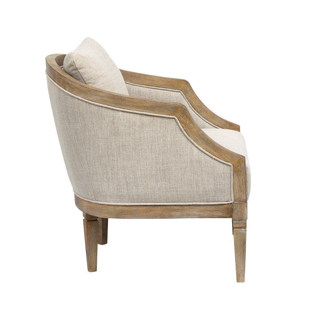 Upholstered Accent Chair with Removable Back Cushion and Recessed Arms - Accent Chairs
