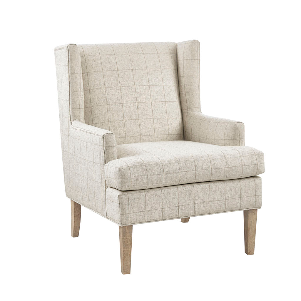 Upholstered Accent Chair with Wing Back and Recessed Arms - Accent Chairs
