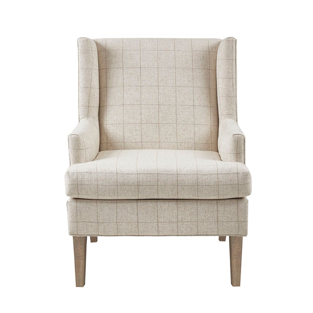 Upholstered Accent Chair with Wing Back and Recessed Arms - Accent Chairs