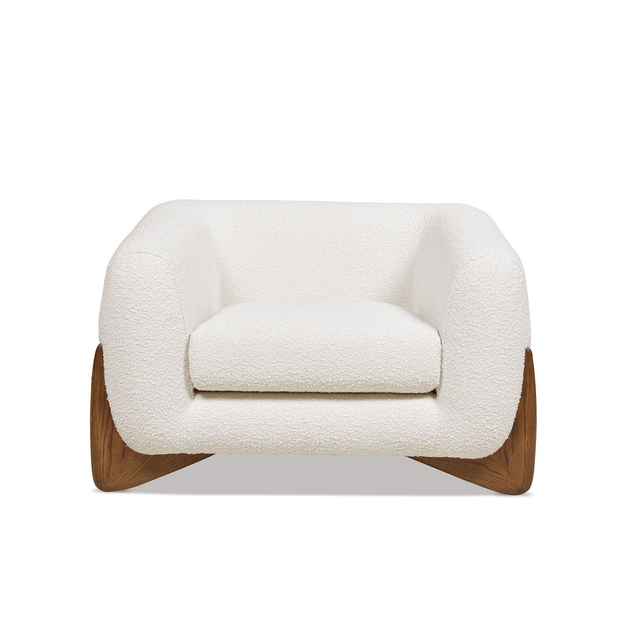 Upholstered Arm Chair with Wooden Base - Accent Chairs