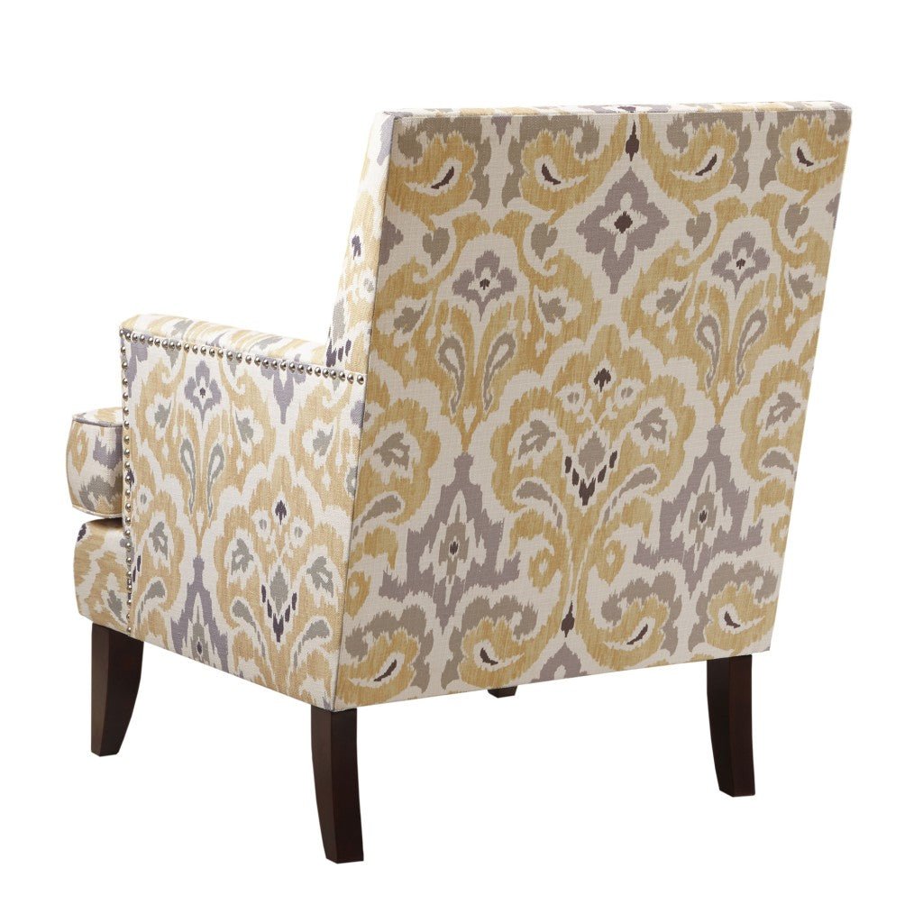 Upholstered Club Chair with Track Arm and Nailhead Trim