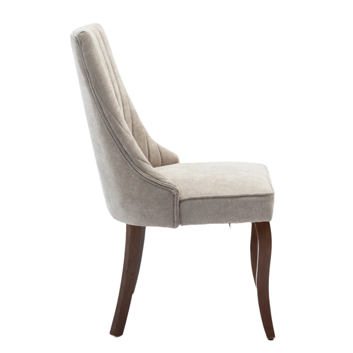 Upholstered Dining Chair with Curved Legs and High Backs, Set of 2 - Dining Chairs