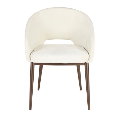 Upholstered Dining Chair with Metal Legs and Curved Backrest - Dining Chairs