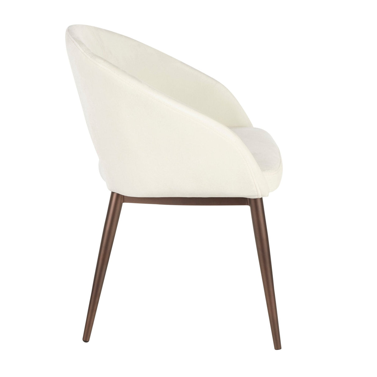 Upholstered Dining Chair with Metal Legs and Curved Backrest - Dining Chairs