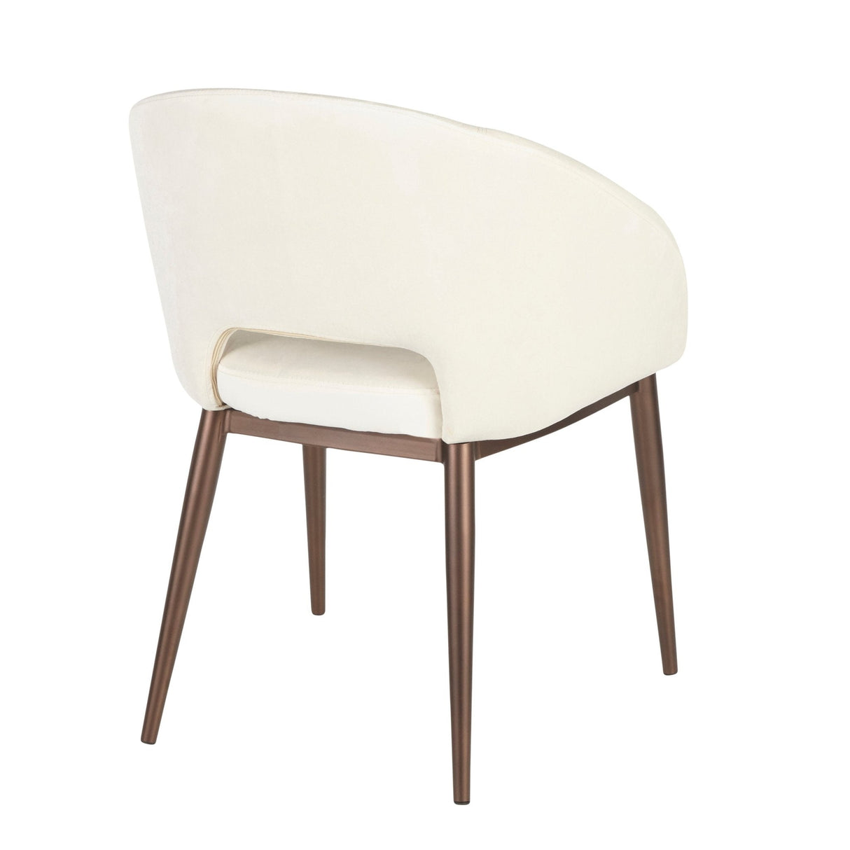 Upholstered Dining Chair with Metal Legs and Curved Backrest - Dining Chairs