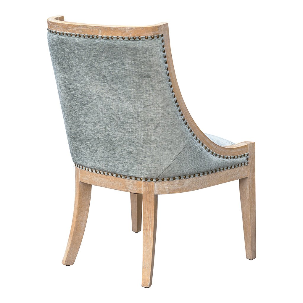 Upholstered Dining Chair with Nailhead Trim and Curved Back Legs - Dining Chairs