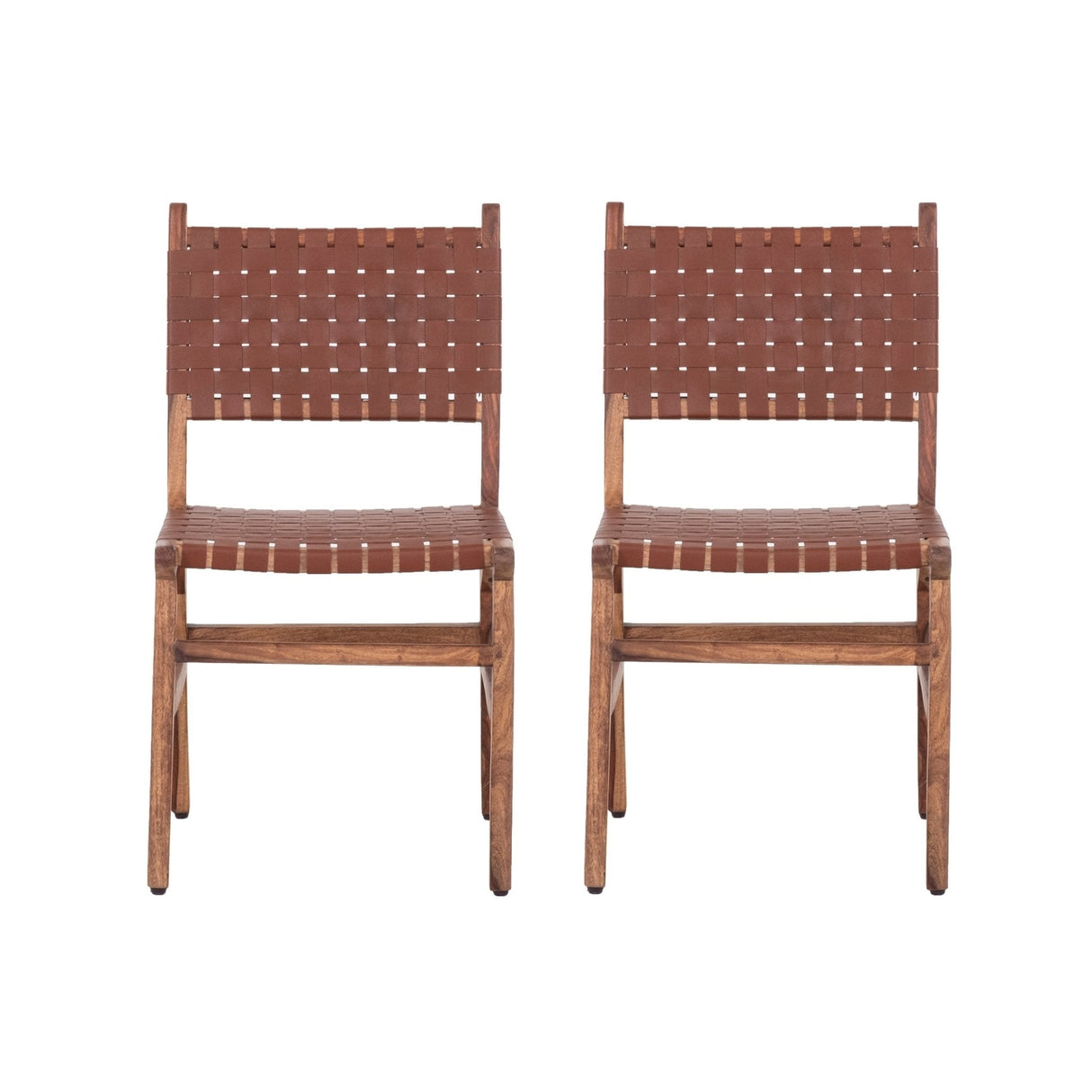 Upholstered Dining Chair with Open Back and Wood Frame, Set of 2 - Dining Chairs