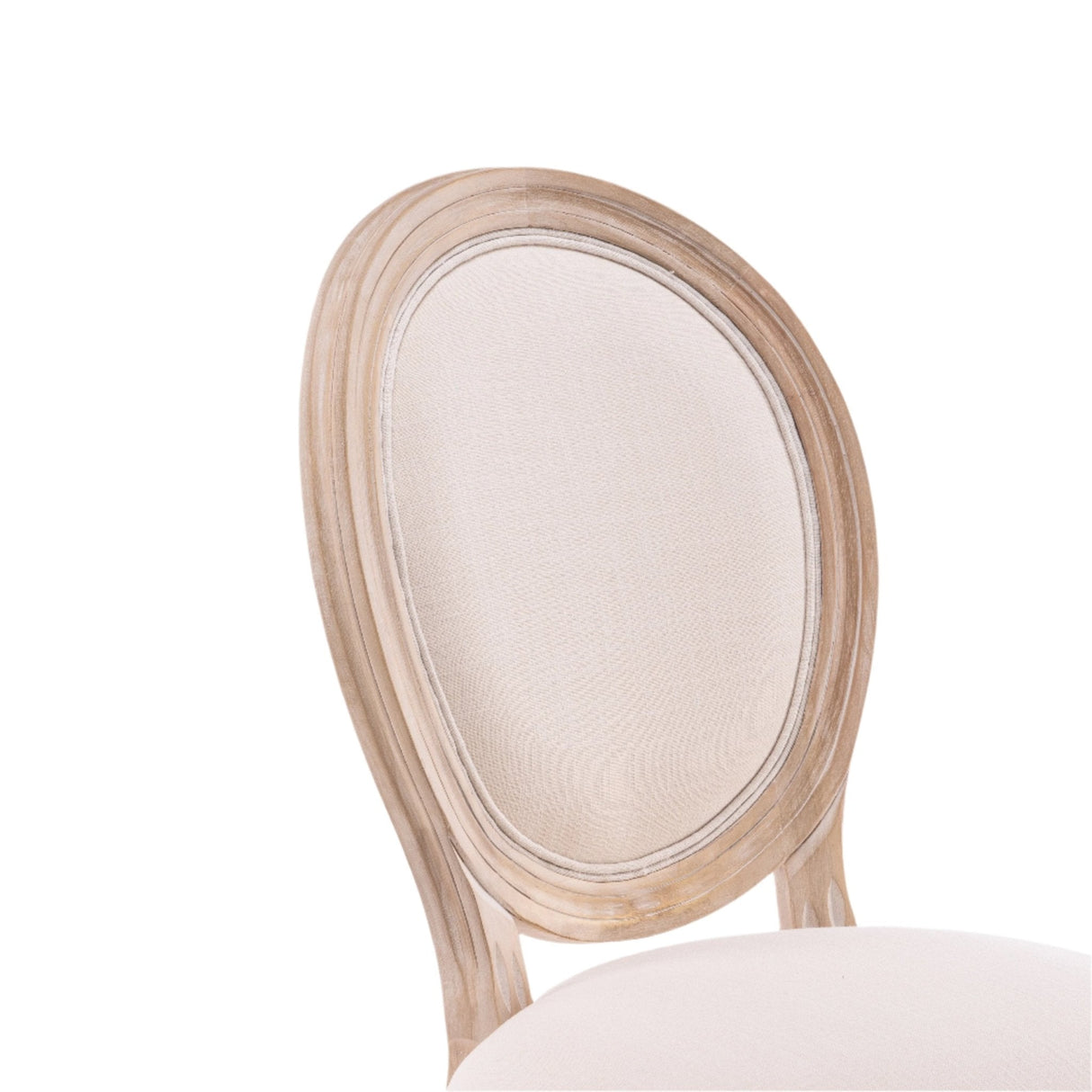 Upholstered Dining Chair with Oval Back and Solid Wood Frame Set of 2