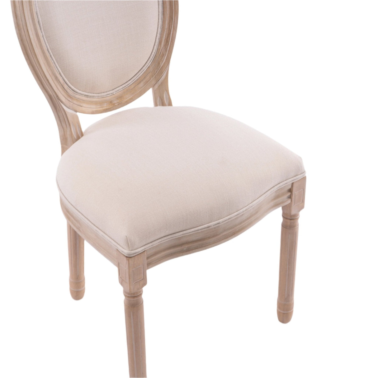 Upholstered Dining Chair with Oval Back and Solid Wood Frame, Set of 2 - Dining Chairs