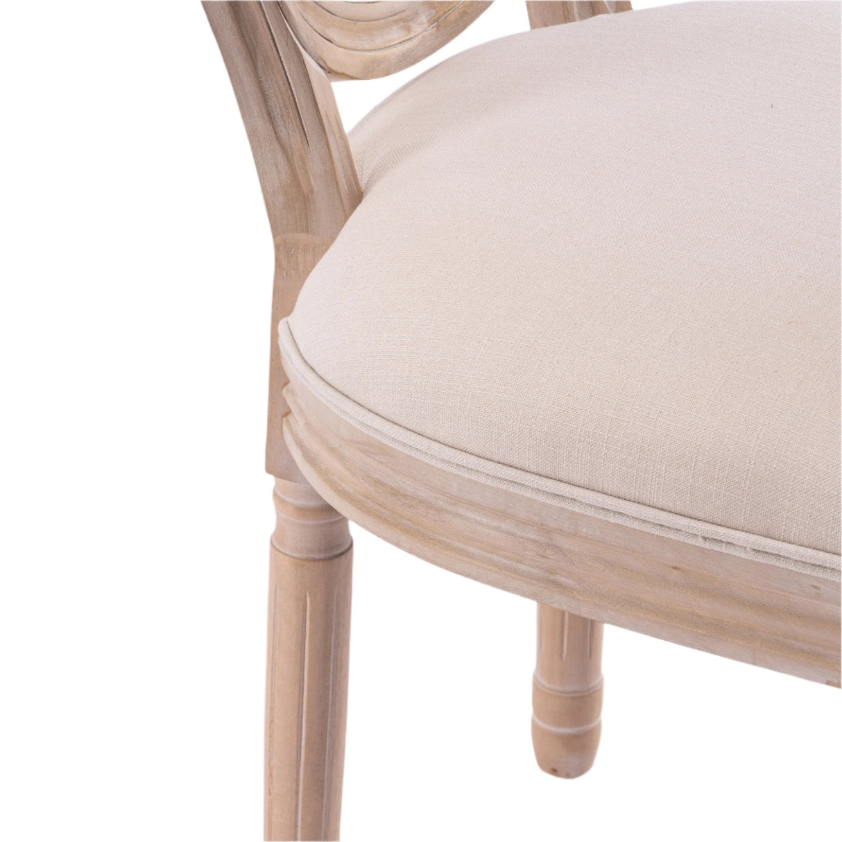 Upholstered Dining Chair with Oval Back and Solid Wood Frame, Set of 2 - Dining Chairs