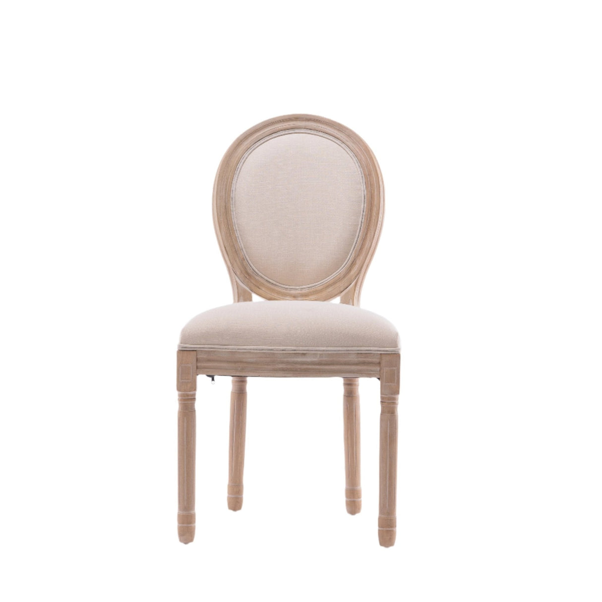 Upholstered Dining Chair with Oval Back and Solid Wood Frame, Set of 2 - Dining Chairs