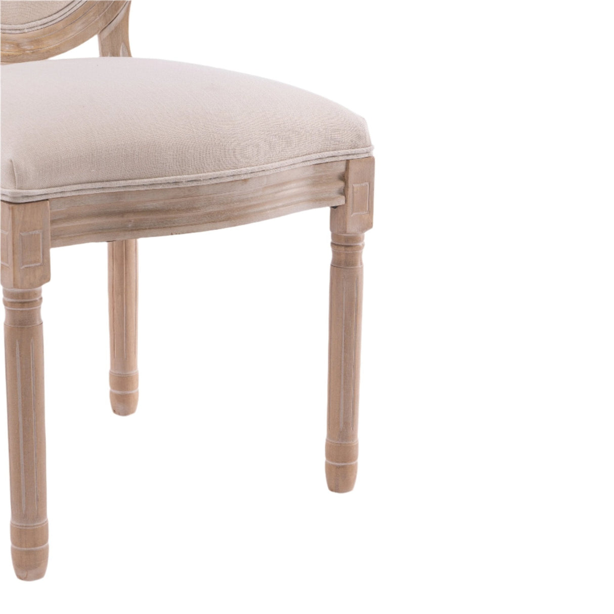 Upholstered Dining Chair with Oval Back and Solid Wood Frame, Set of 2 - Dining Chairs