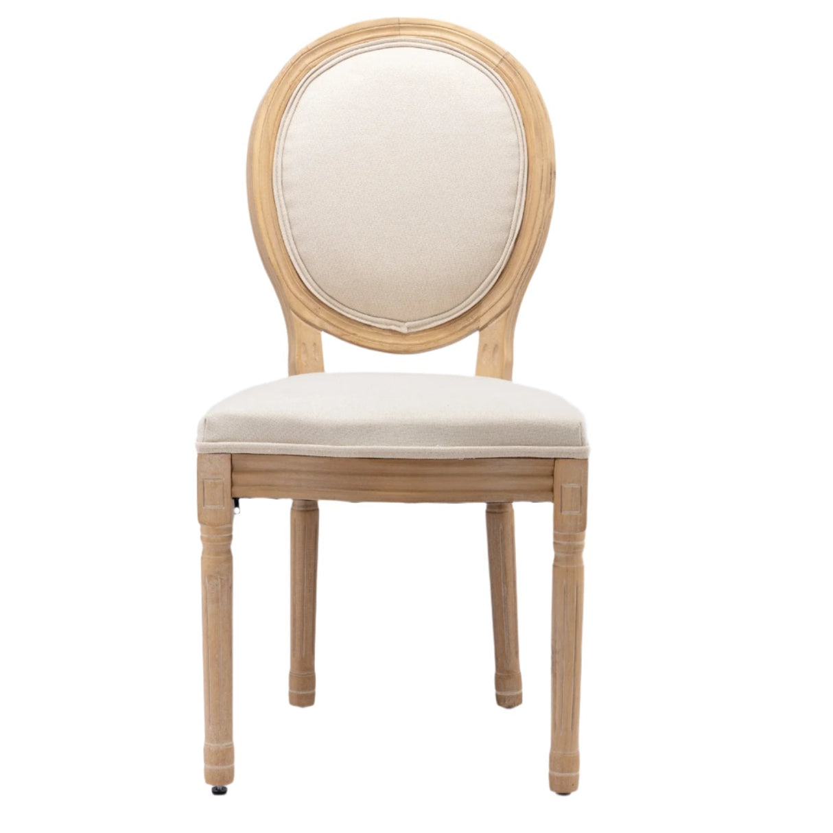 Upholstered Dining Chair with Round Back and Solid Wood Frame, Set of 2 - Dining Chairs