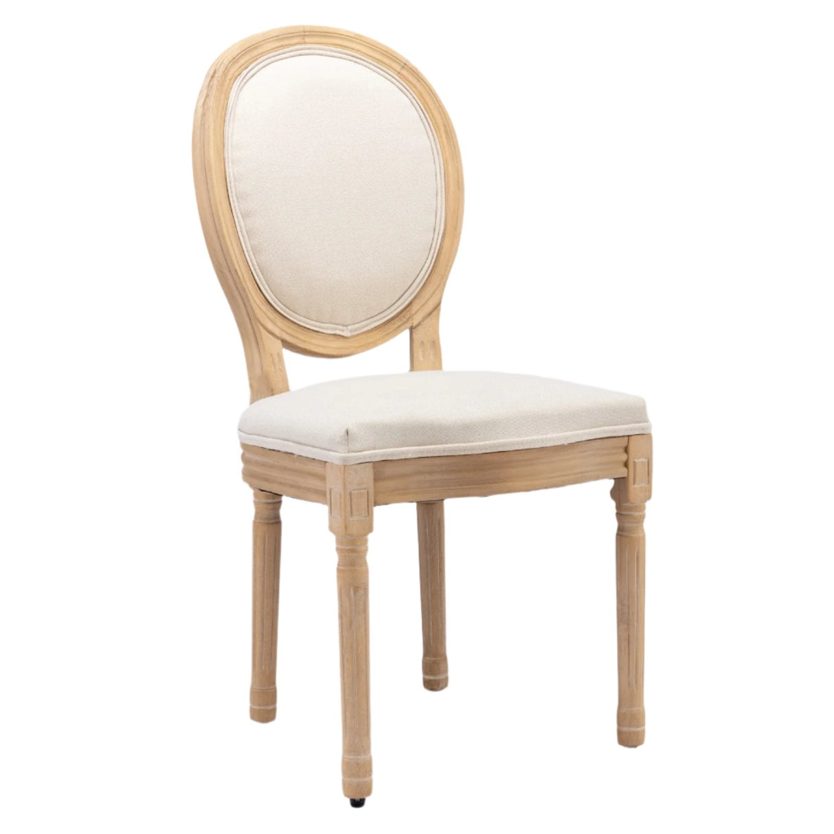 Upholstered Dining Chair with Round Back and Solid Wood Frame, Set of 2 - Dining Chairs