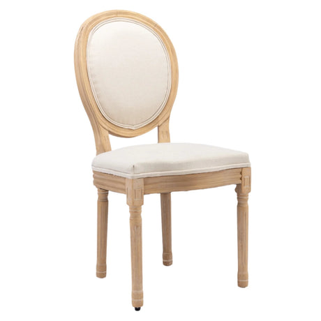 Upholstered Dining Chair with Round Back and Solid Wood Frame, Set of 2 - Dining Chairs