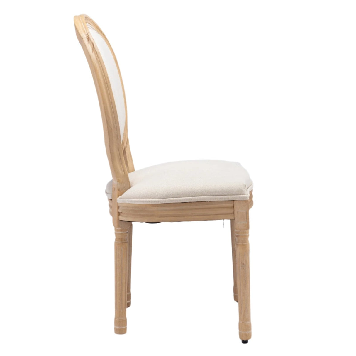 Upholstered Dining Chair with Round Back and Solid Wood Frame, Set of 2 - Dining Chairs