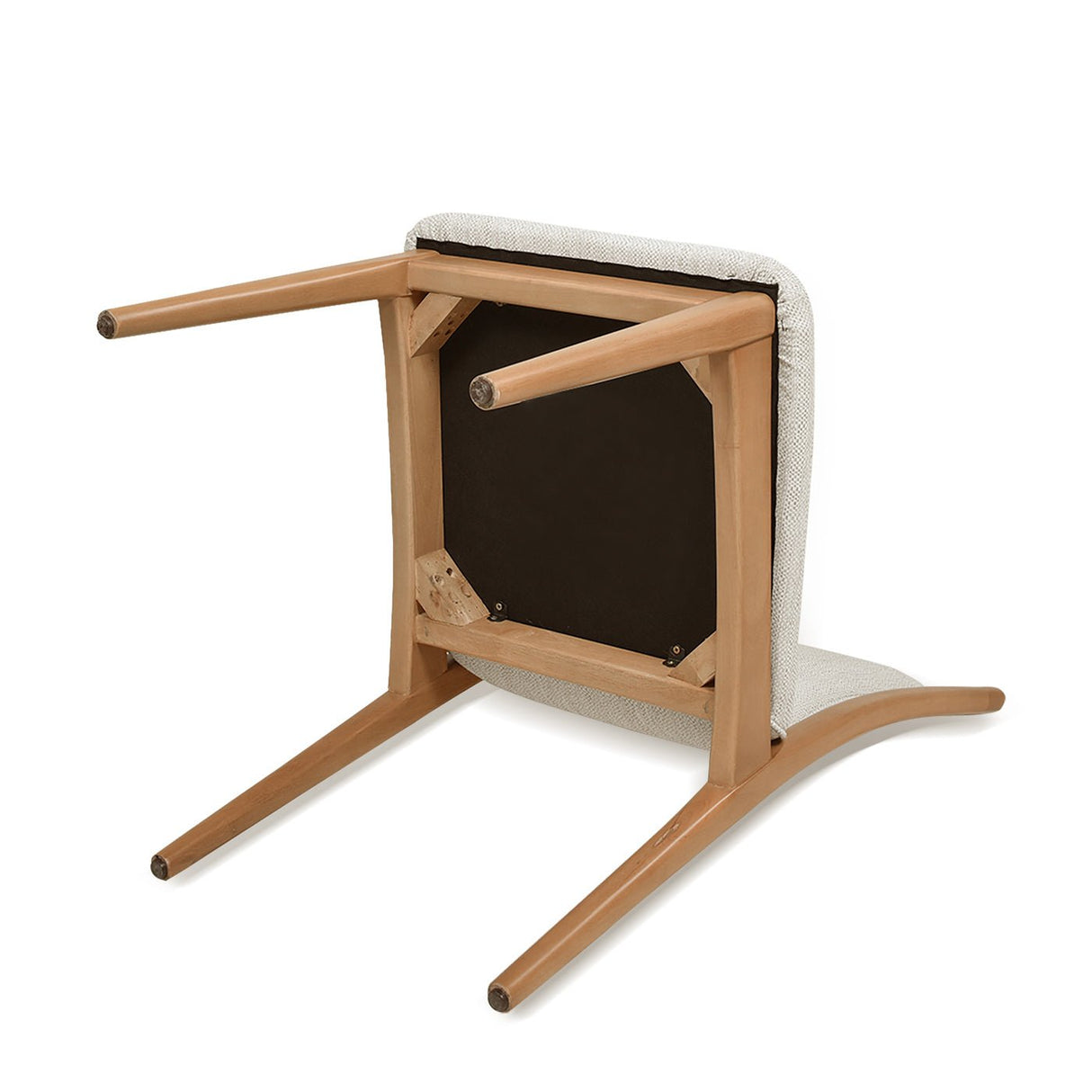 Upholstered Dining Chair with Rubberwood Frame and High Back, Set of 2 - Dining Chairs