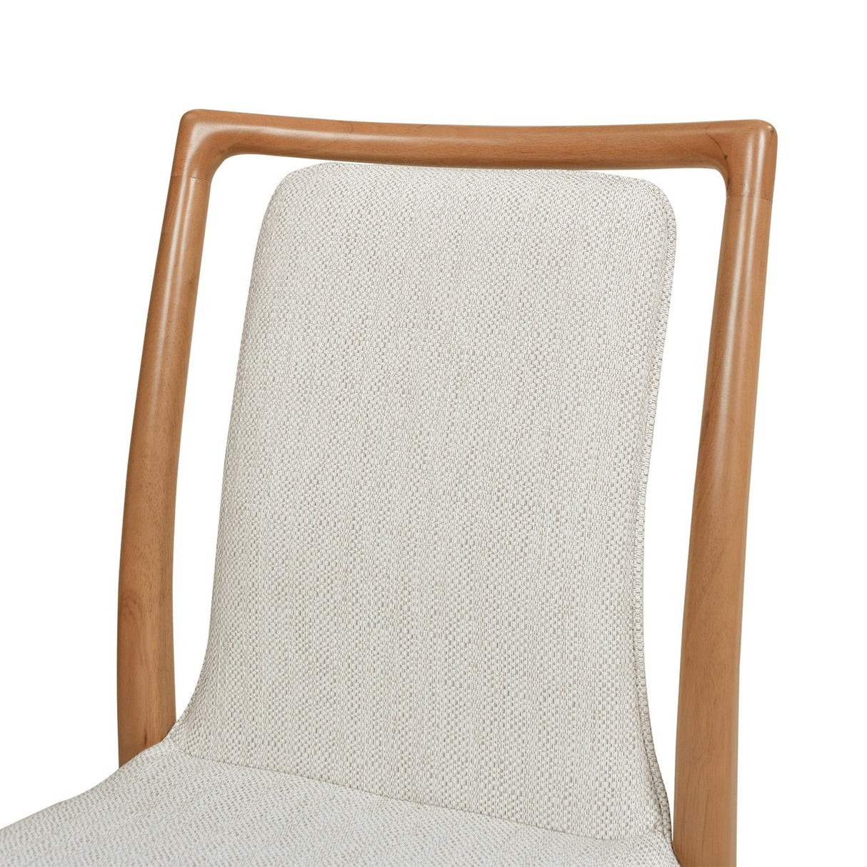 Upholstered Dining Chair with Rubberwood Frame and High Back, Set of 2 - Dining Chairs