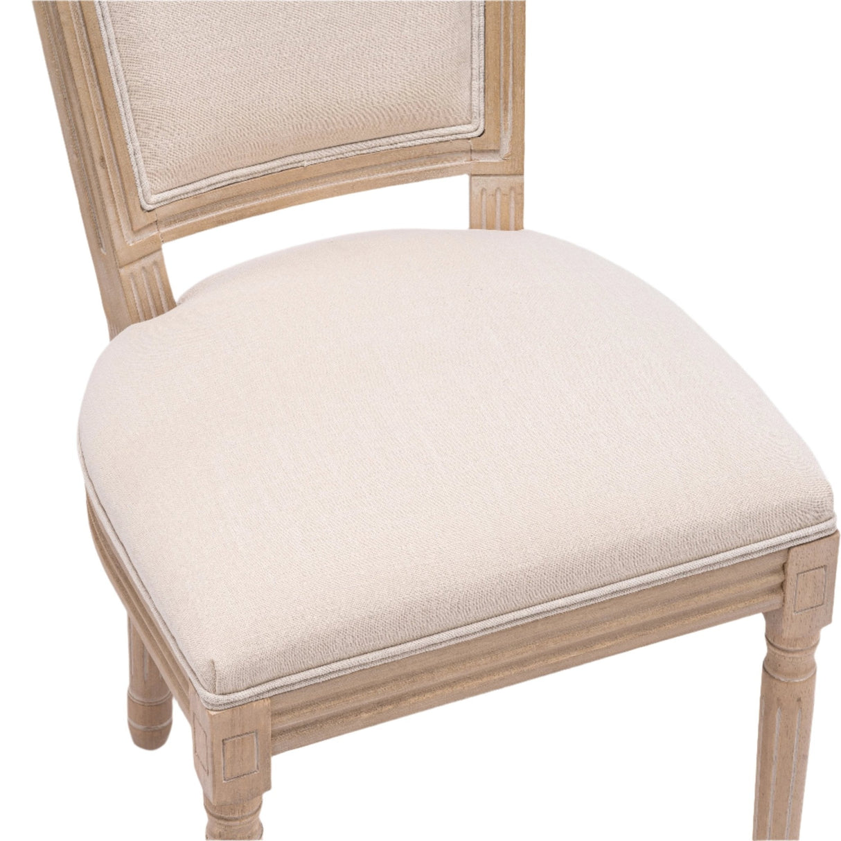 Upholstered Dining Chair with Square Back and Solid Wood Frame, Set of 2 - Dining Chairs