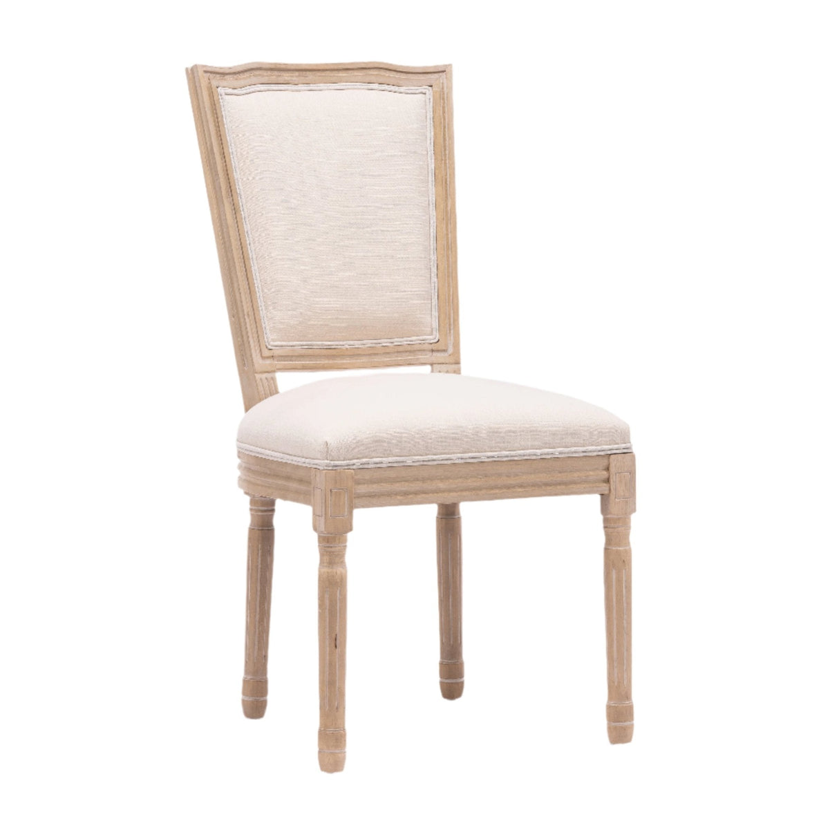 Upholstered Dining Chair with Square Back and Solid Wood Frame, Set of 2 - Dining Chairs