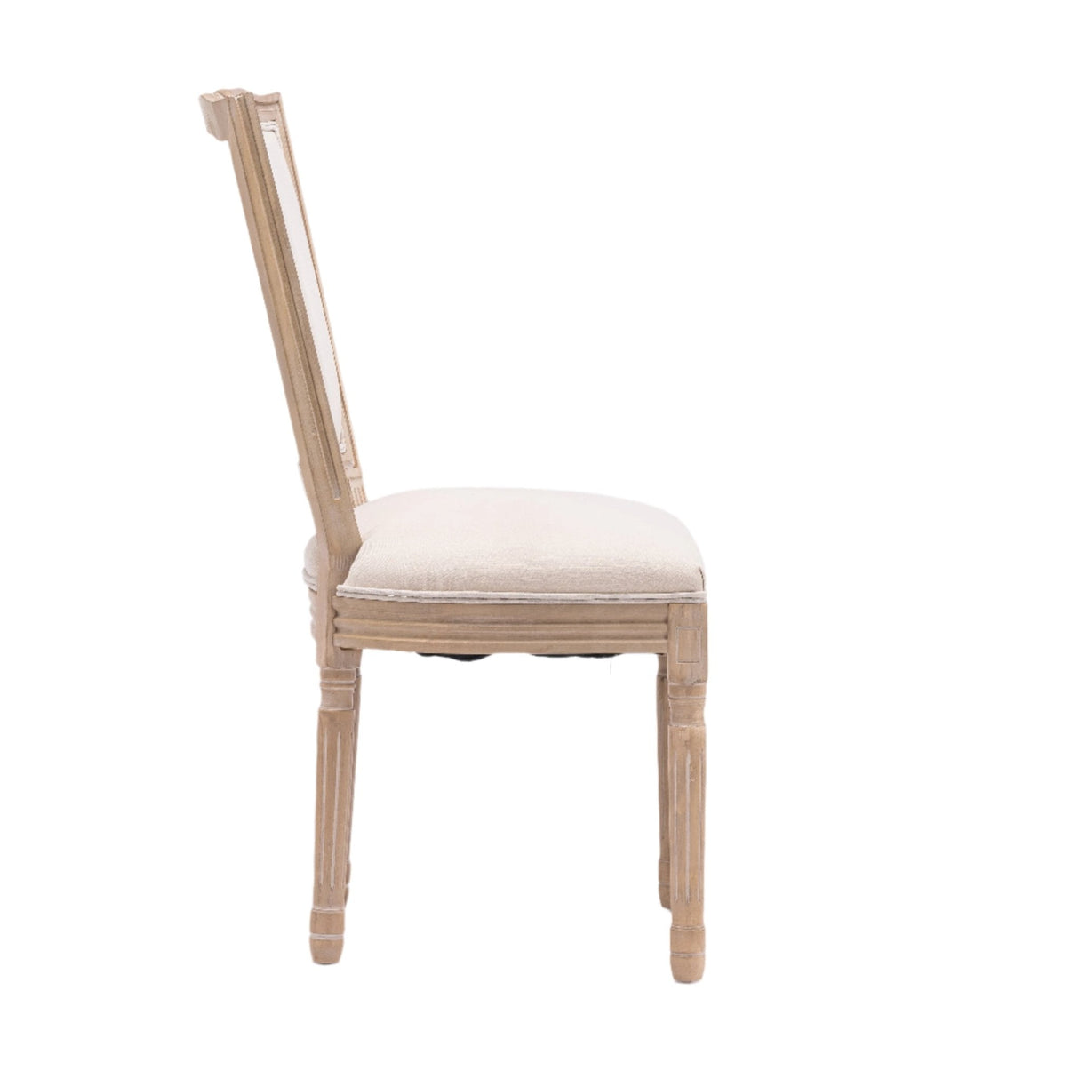 Upholstered Dining Chair with Square Back and Solid Wood Frame, Set of 2 - Dining Chairs