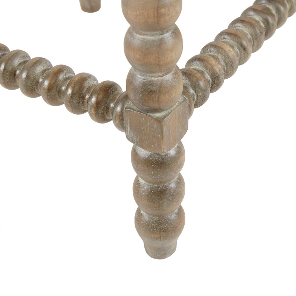 Upholstered Square Counter Stool with Nailhead Trim, Turned Legs and Footrest - Counter Stools