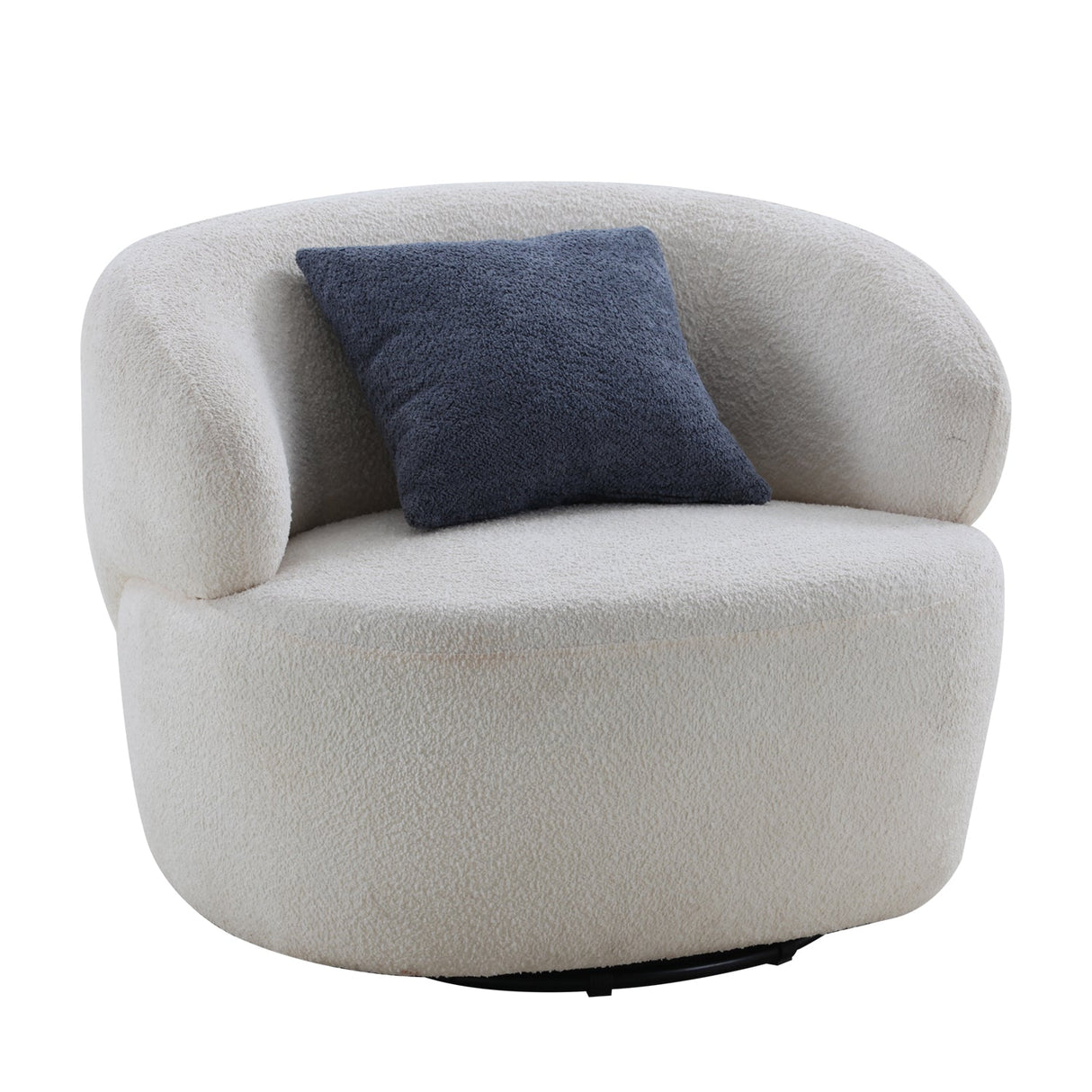 Upholstered Swivel Accent Chair with Metal Base - Accent Chairs