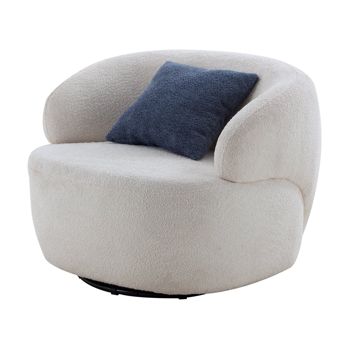 Upholstered Swivel Accent Chair with Metal Base - Accent Chairs
