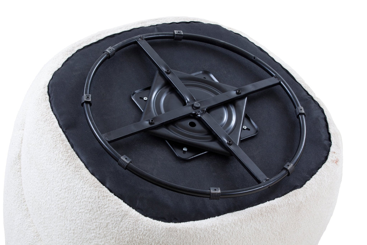 Upholstered Swivel Accent Chair with Metal Base - Accent Chairs