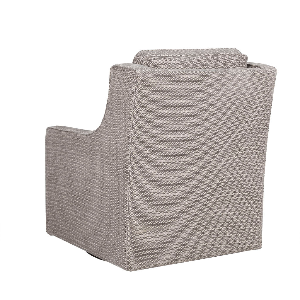 Upholstered Swivel Chair with Curved Armrest and Metal Base - Accent Chairs