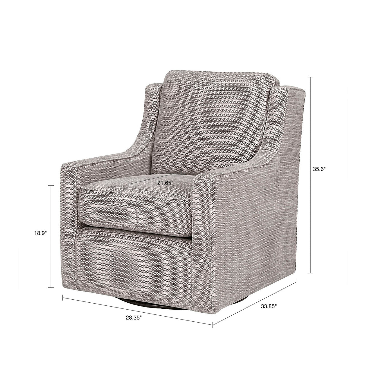 Upholstered Swivel Chair with Curved Armrest and Metal Base - Accent Chairs