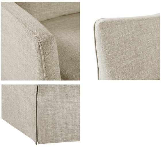 Upholstered Swivel Chair with Metal Base and Recessed Arms - Accent Chairs