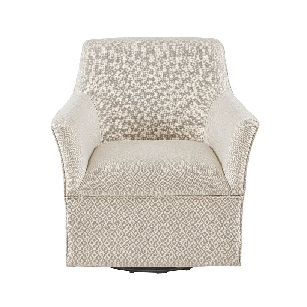 Upholstered Swivel Glider Chair with Flared Arms and Metal Base - Accent Chairs