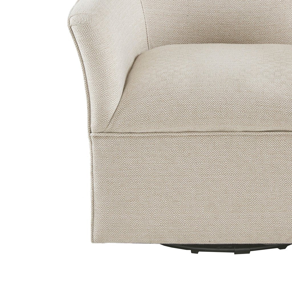 Upholstered Swivel Glider Chair with Flared Arms and Metal Base - Accent Chairs