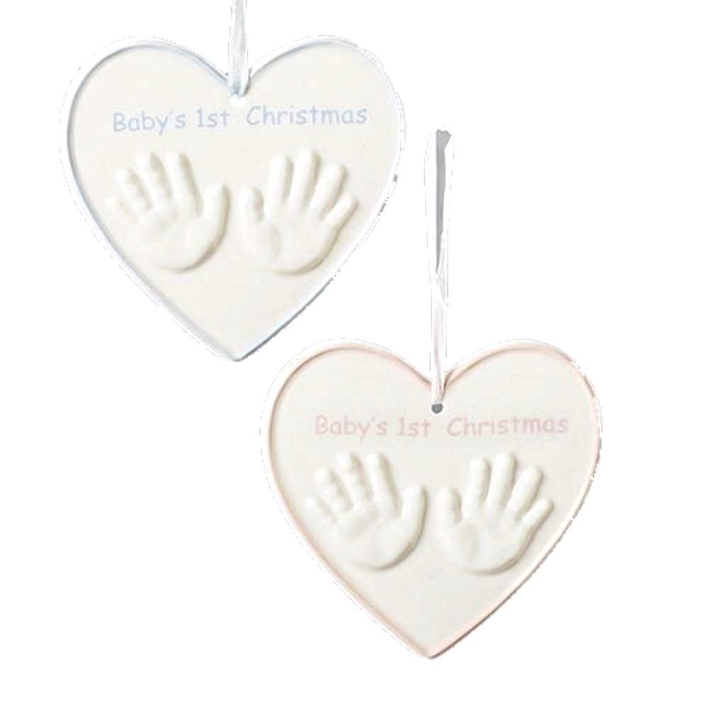 Hands in Heart Babies First Christmas - Pink