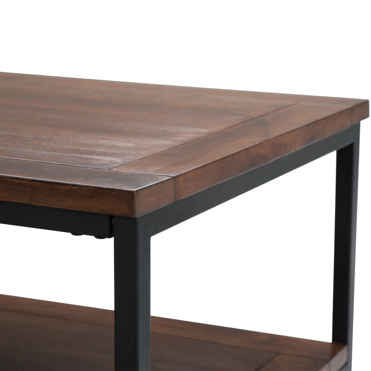 Skyler 48 Inch Wide Solid Mango Wood Coffee Table in Dark