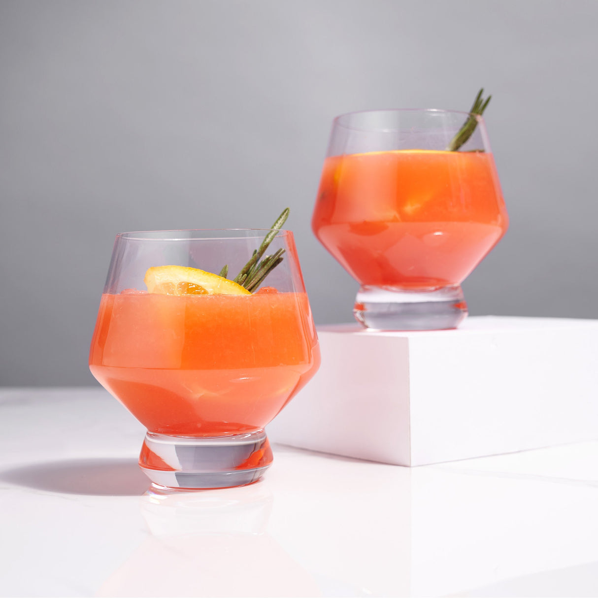 Raye Footed Crystal Punch Glasses Set of 2