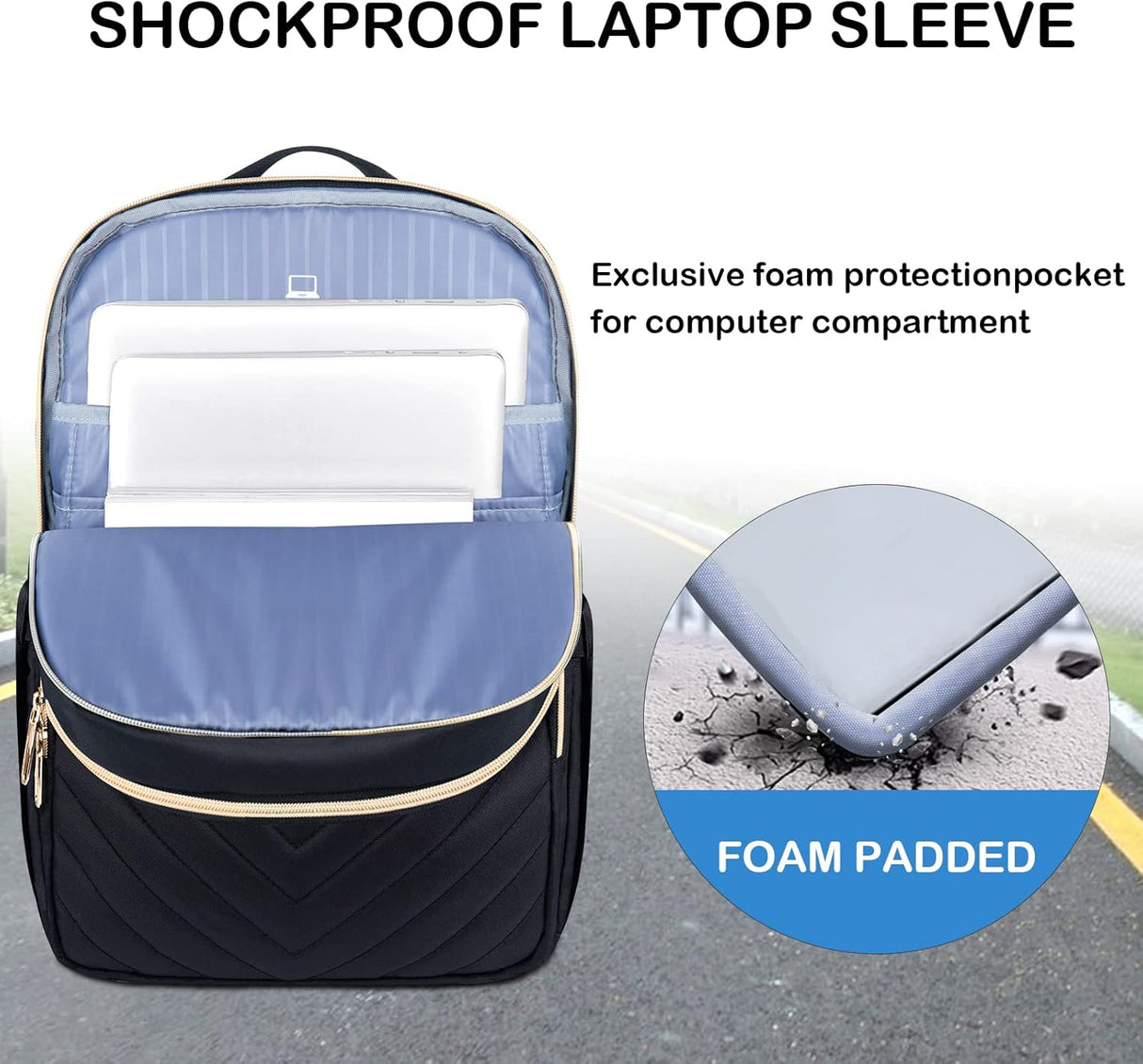 Waterproof Laptop Backpack 15.6 Inch with USB Charging Port Travel Bag