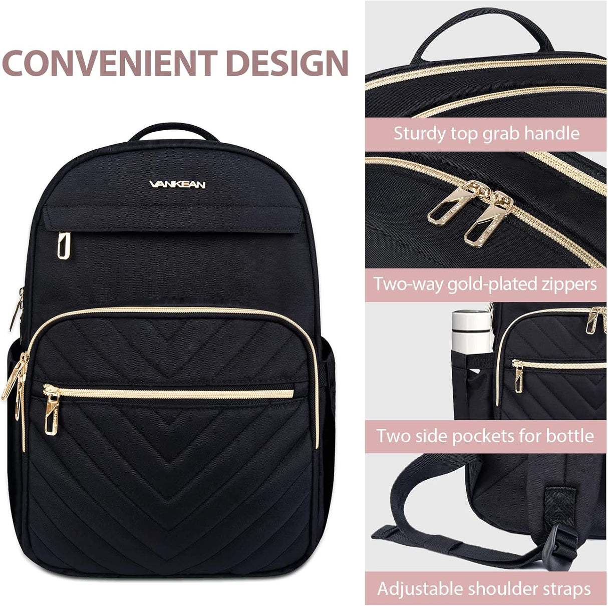 Waterproof Laptop Backpack 15.6 Inch with USB Charging Port Travel Bag