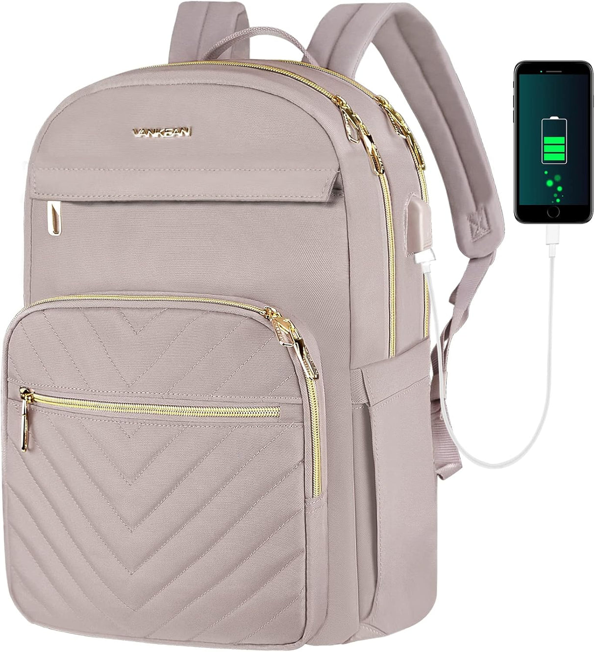 Waterproof Laptop Backpack 15.6 Inch with USB Charging Port Travel Bag