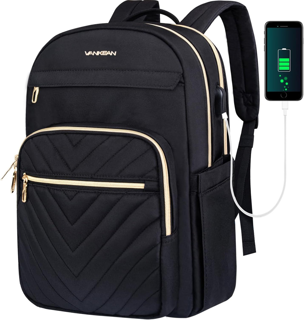 Waterproof Laptop Backpack 15.6 Inch with USB Charging Port Travel Bag