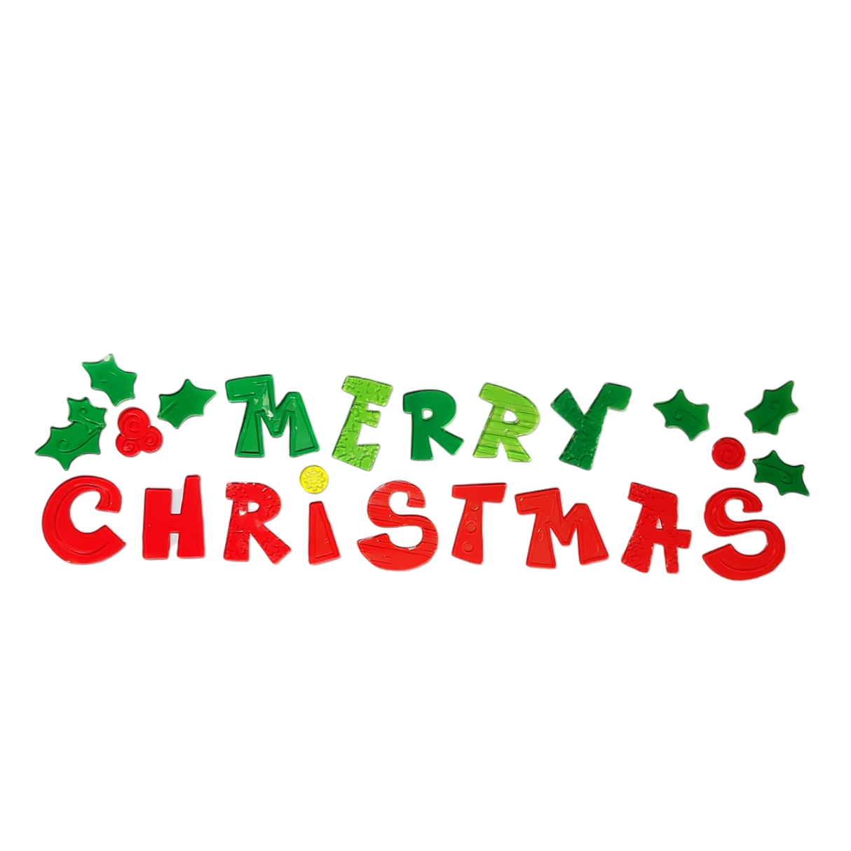 Wide Window Gel Clings - Merry Christmas Holly