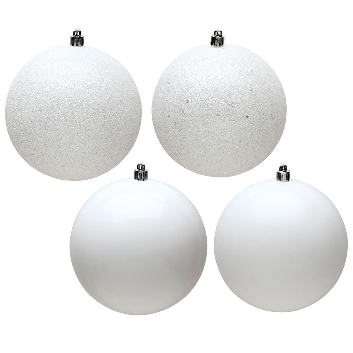 White 4-Finish Ball Ornament Assortment (Set of 20)