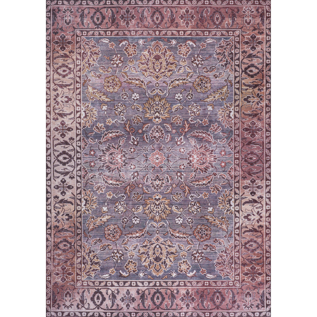 Victoria Ornate Persian All - Over Machine - Washable Area Rug - Tuesday Morning - Area Rugs