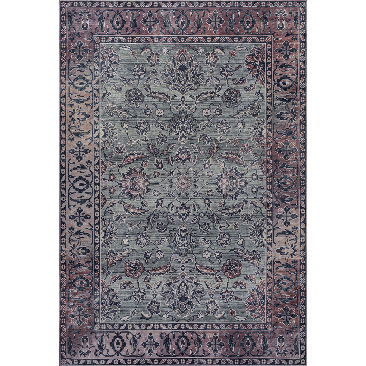 Victoria Ornate Persian All - Over Machine - Washable Area Rug - Tuesday Morning - Area Rugs