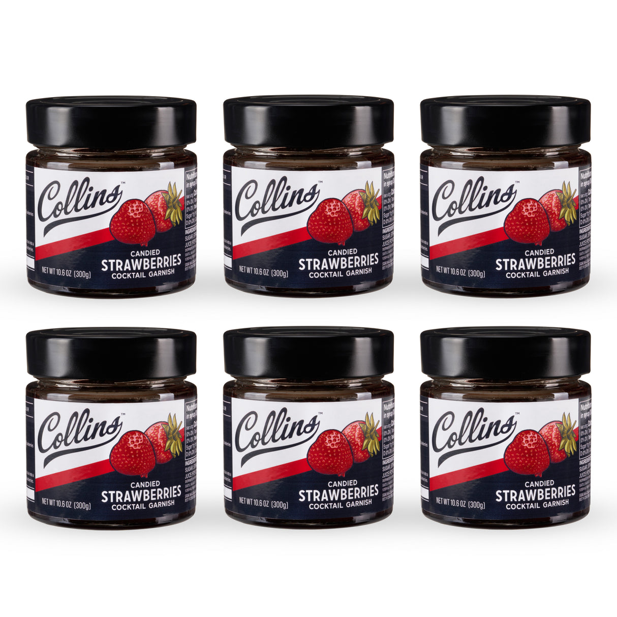 Candied Strawberries in Syrup 10.6 oz , Set of 6