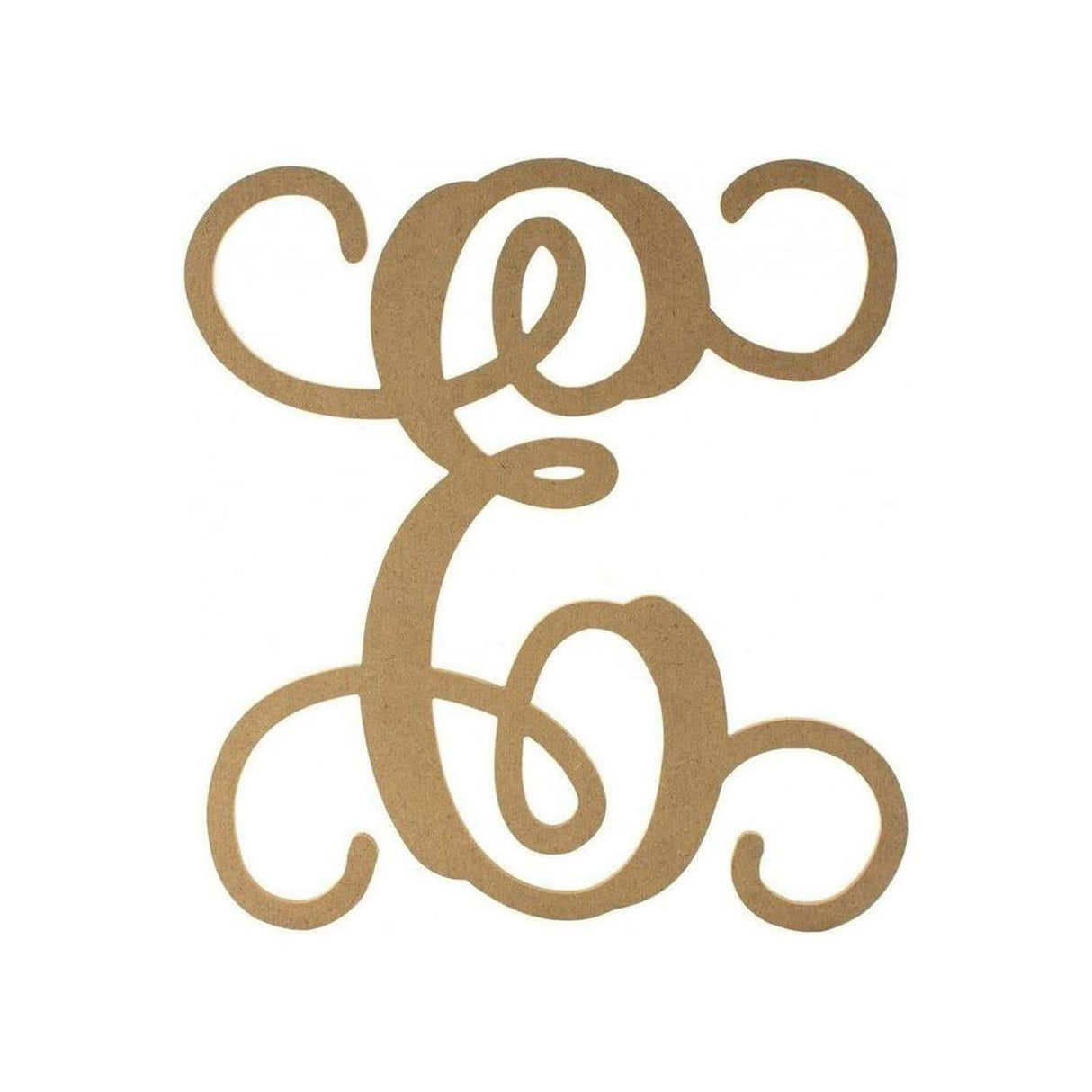 Vine Monogram Script Letter - Unfinished Wood