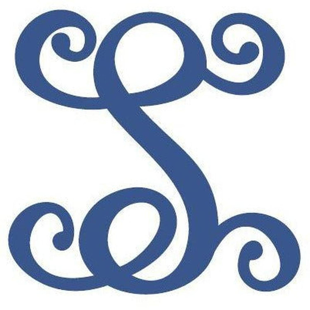 Vine Monogram Script Letter - Unfinished Wood