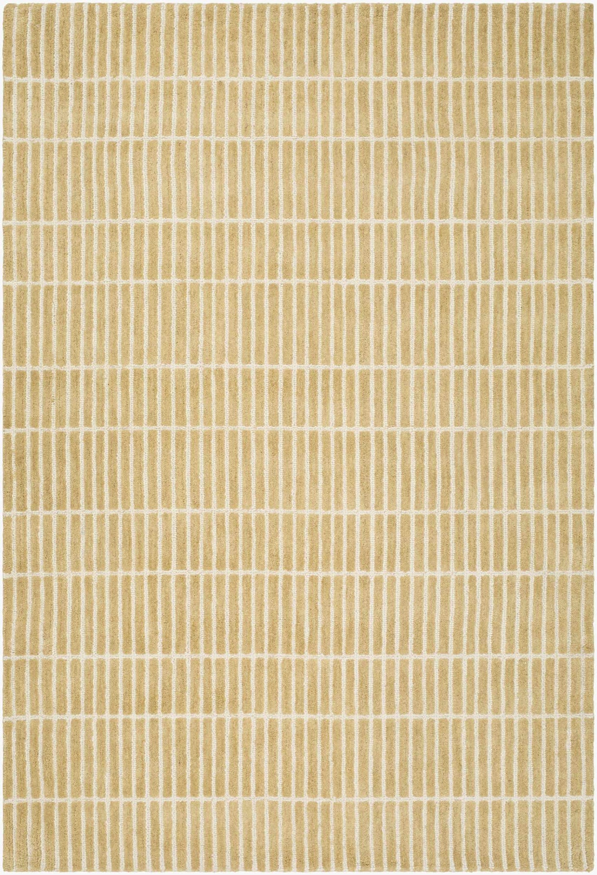 Finial Yellow Wool Area Rug